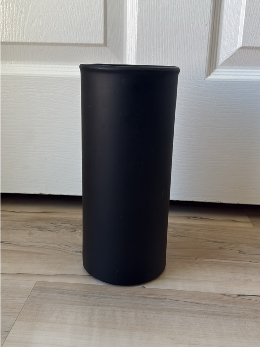 Matte Black Cylindrical Vase